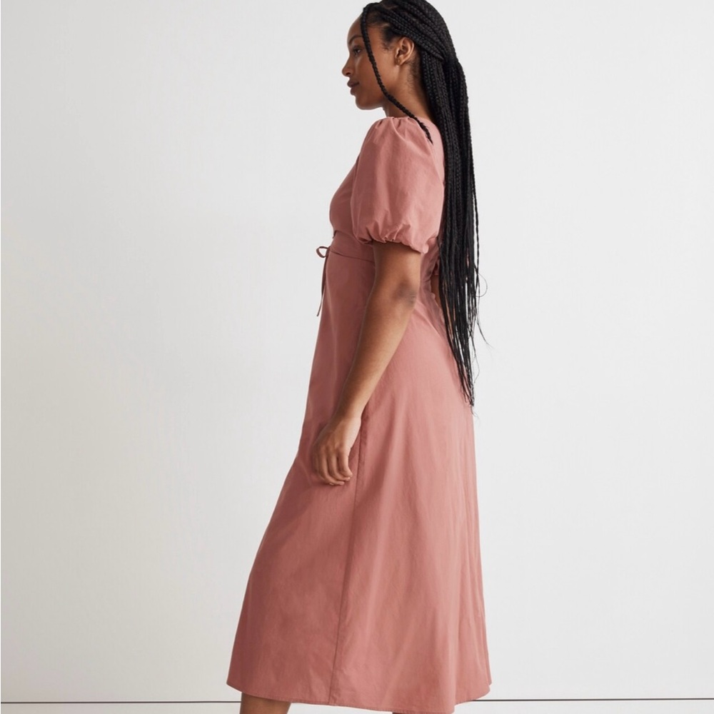 NWT Madewell Poplin Cutout Puff Sleeve Dress Size 4. Perfect brand new condition